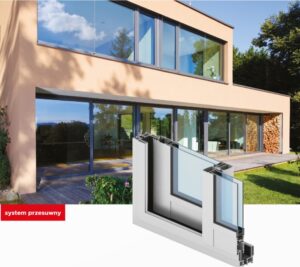 Coulissant en aluminium, Slide Plus Aliplast, RAL 7016, 2500*2150
